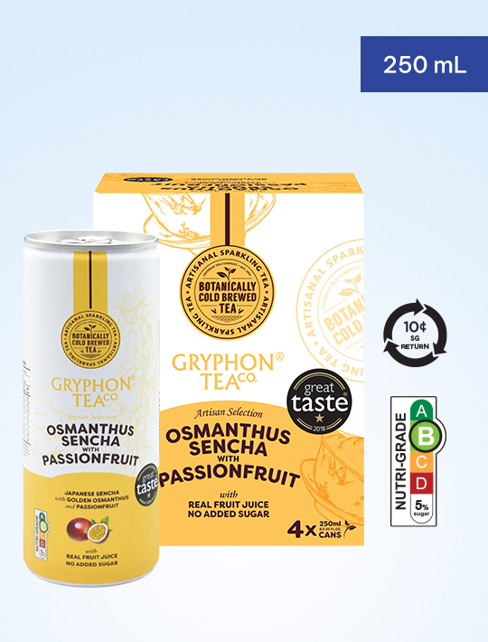 Gryphon Tea  Sparkling Tea   Osmanthus Sencha with Passionfruit    250ml (BCRS)